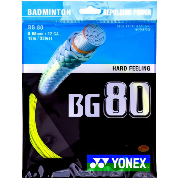 Yonex BG 80 Badminton Bespannung, Gelb, Größe Os