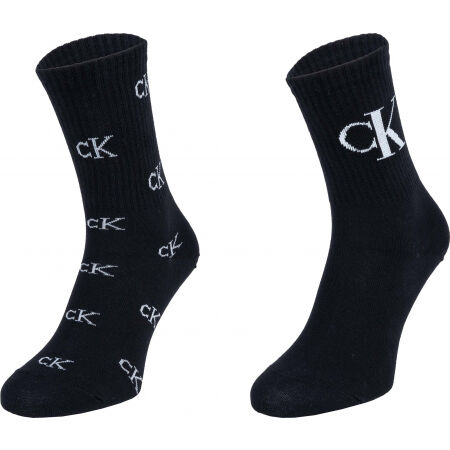Calvin Klein 2PK ALLOVER MONOGRAM CASUAL CREW EDEN - Дамски чорапи