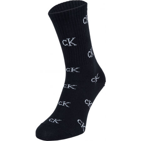 Women's socks - Calvin Klein 2PK ALLOVER MONOGRAM CASUAL CREW EDEN - 2
