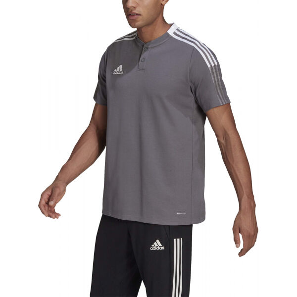 Adidas TIRO21 POLO Pánske Futbalové Tričko, Sivá, Veľkosť XS