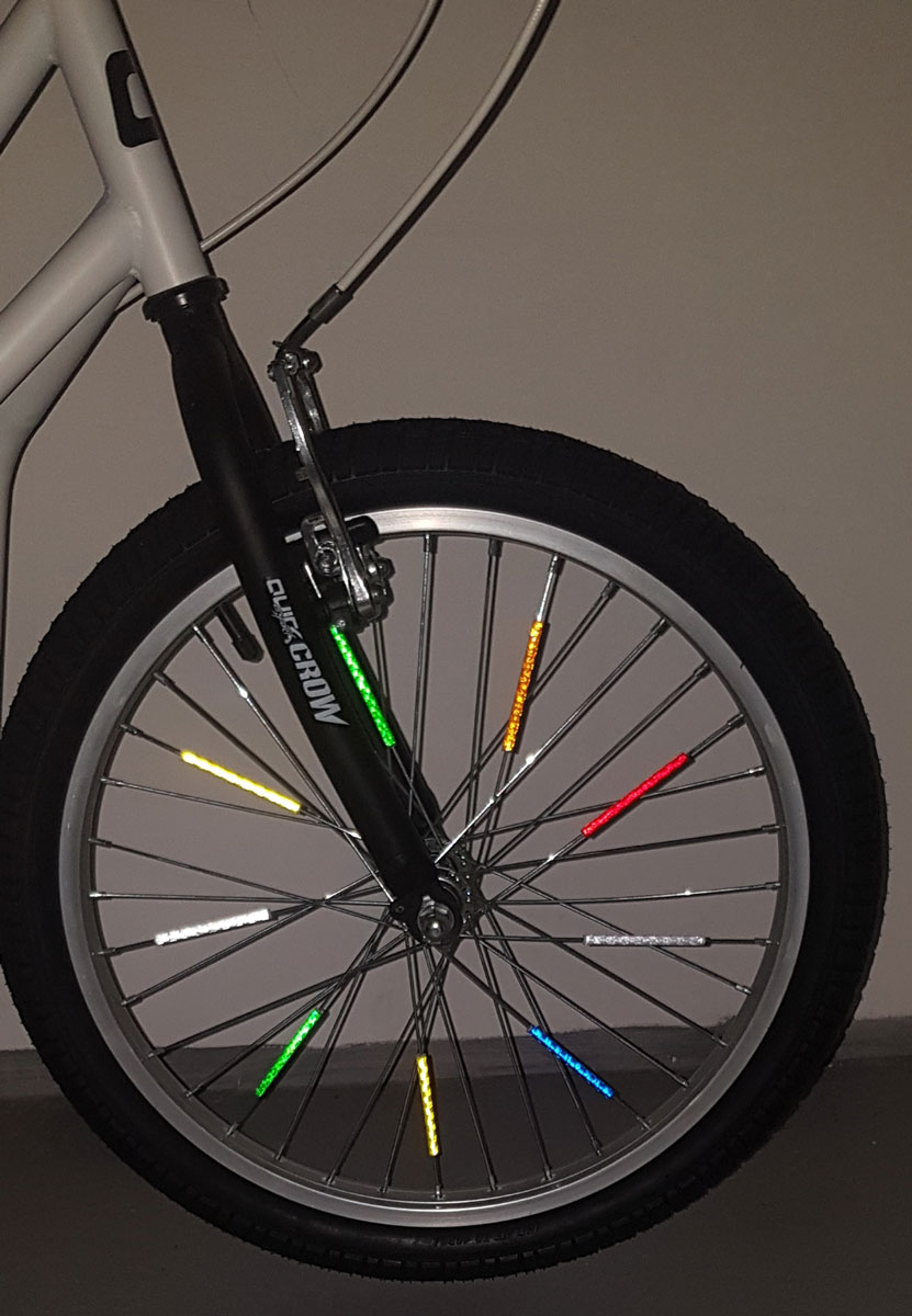 Reflective band for the bike spokes