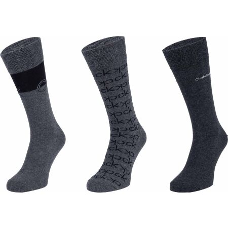 Men's socks - Calvin Klein 3PK MULTI LOGO DRESS CREW GIFTBOX DARWIN - 1