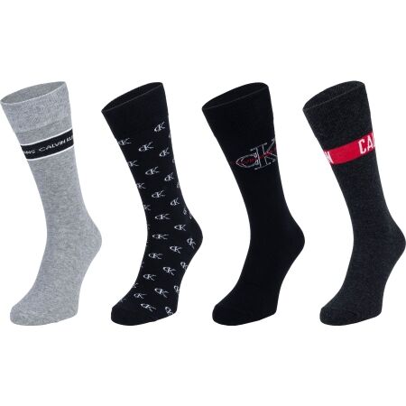 Calvin Klein CREW 4P JEANS LOGO GIFTBOX WADE - Комплект мъжки чорапи - 3 чифта