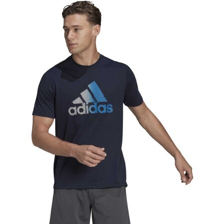 Koszulka sportowa męska - adidas D2M LOGO TEE - 5