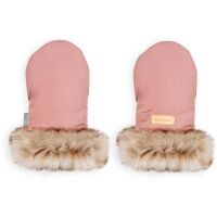 Stroller gloves with a faux fur