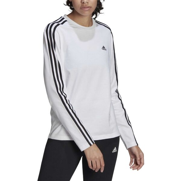 Adidas 3S LS T Дамска тениска с дълъг ръкав, бяло, Veľkosť M