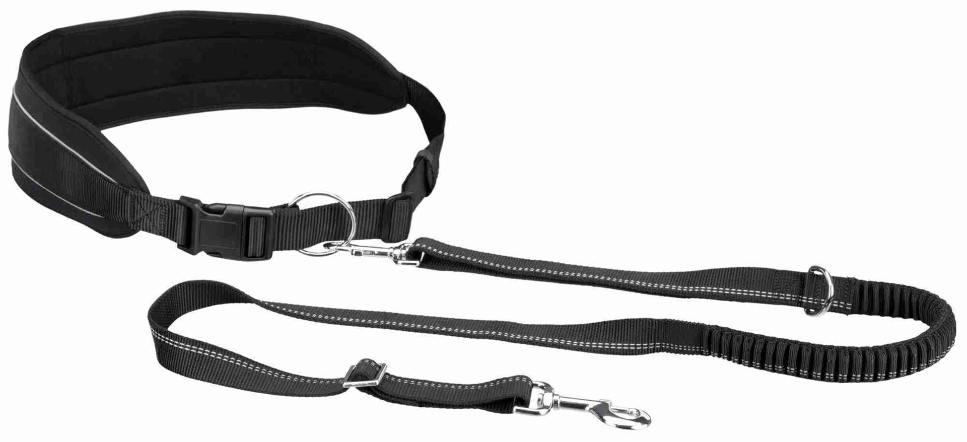 Running belt with a leash