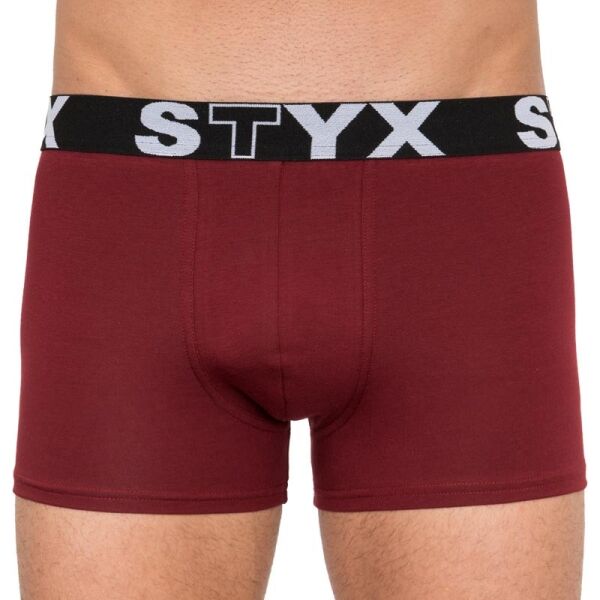 Styx MEN'S BOXERS LONG SPORTS RUBBER Férfi boxeralsó, bordó, méret XL