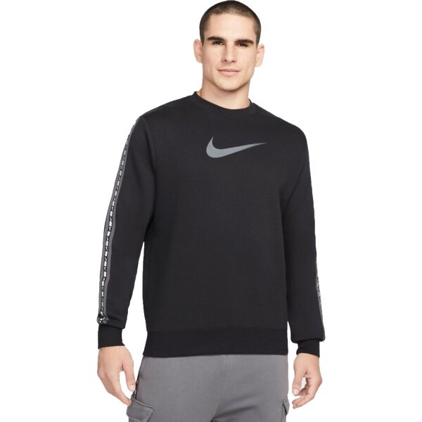 Nike NSW REPEAT FLC CREW BB Férfi pulóver, fekete, méret XXL