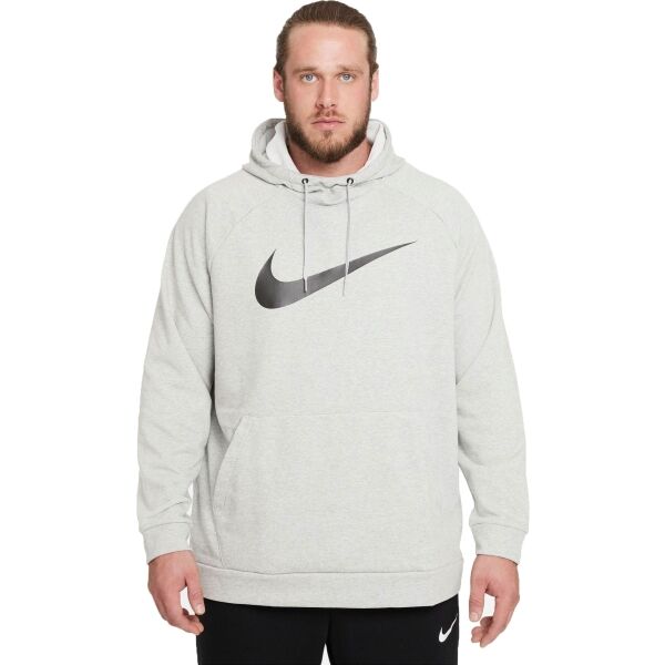 Nike DRY HOODIE PO SWOOSH M Férfi pulóver edzéshez, szürke, méret S