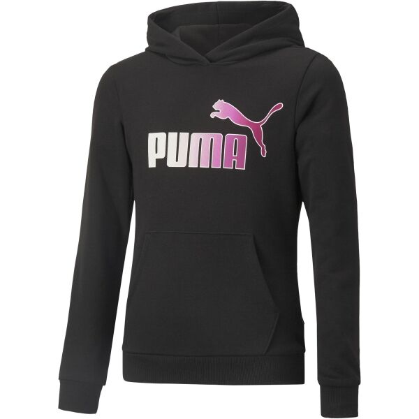 Puma ESS+BLEACH LOGO HOODIE TR G Блуза за момичета, черно, размер