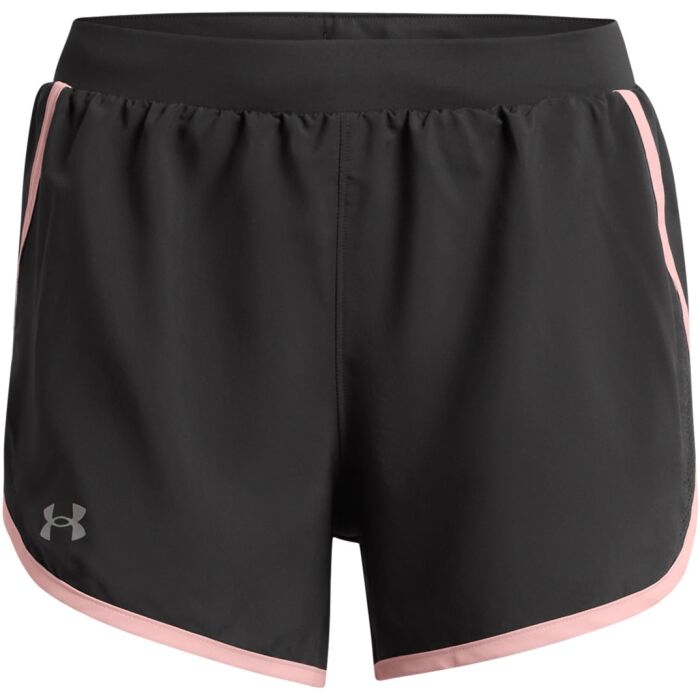New Under Armour Women's UA Fly By 2.0 Printed Running Shorts, Pink, Size XS