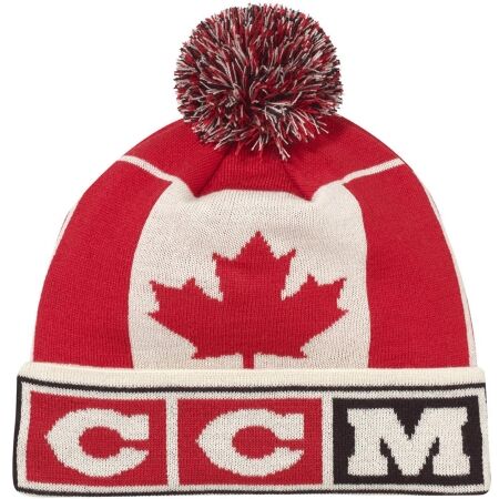 CCM FLAG POM KNIT TEAM CANADA - Zimní čepice