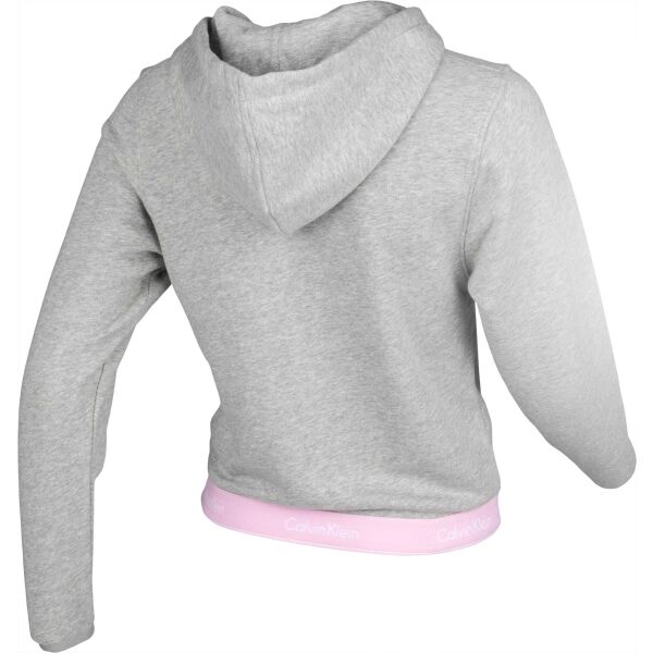 Calvin Klein TOP HOODIE FULL ZIP Damen Sweatshirt, Grau, Größe XS