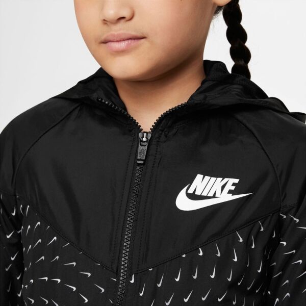 Nike NSW WINDRUNNER AOP Яке за момичета, черно, Veľkosť M