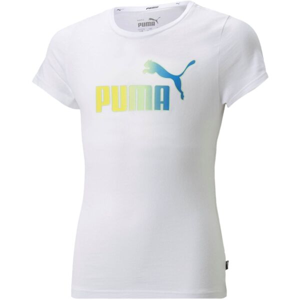 Puma ESS+BLEACH LOGO TEE Lány póló, fehér, méret 152