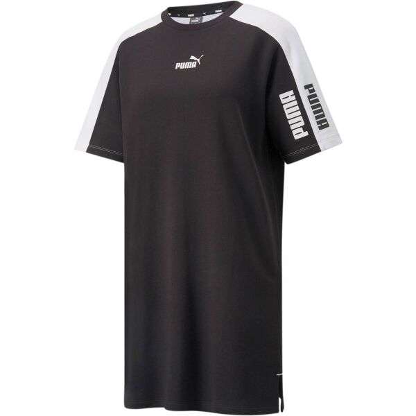 Puma POWER COLORBLOCK TEE DRESS TR Дамска дълга тениска, черно, Veľkosť XS