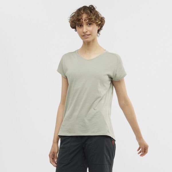 Salomon ESSENTIAL SHAPED SS TEE W Дамска тениска, светло-зелено, Veľkosť S