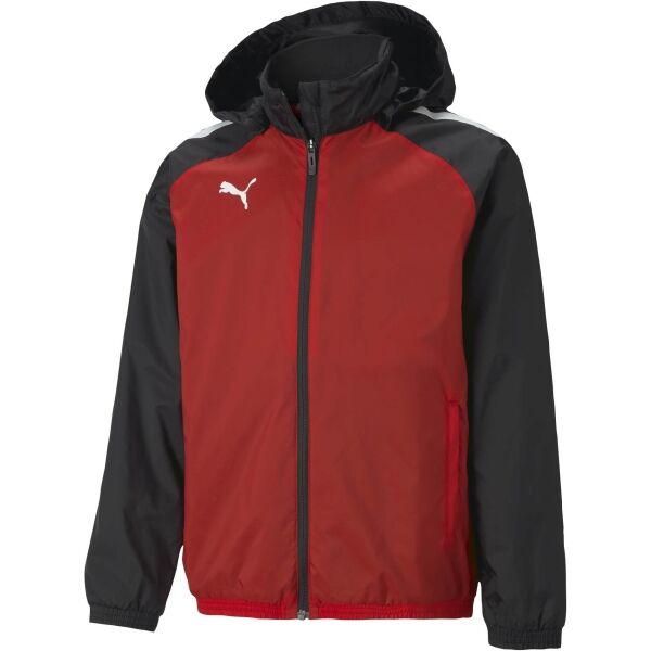 Puma TEAMLIGA ALL WEATHER JKT JR Fiú kabát, fekete, méret 164