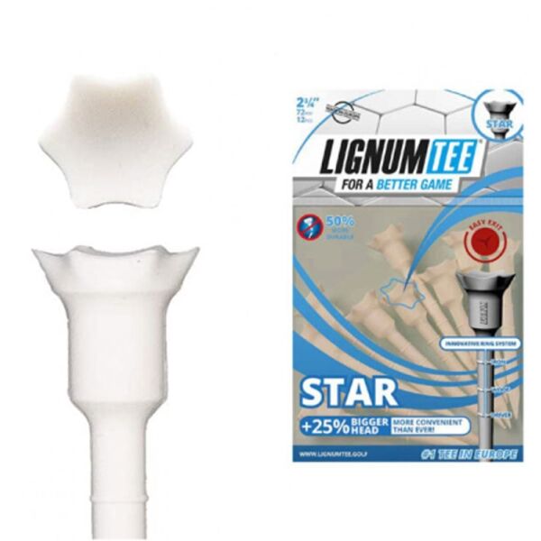 LIGNUM TEES STAR 72 мм Дървен тий за голф, бяло, Veľkosť Os