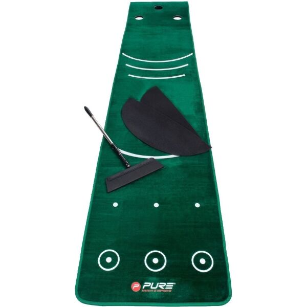 PURE 2 IMPROVE DUAL GRAIN PUTTING MAT Тренировъчна подложка за голф, тъмнозелено, Veľkosť Os