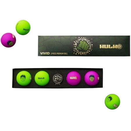 VOLVIK MARVEL HULK - Set of golf balls