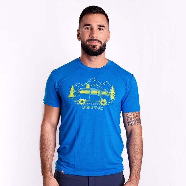 PROGRESS PIONEER BULLI Мъжка тениска от бамбук, синьо, Veľkosť M