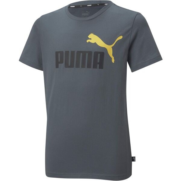 Puma ESS + 2 COL LOGO TEE Fiú póló, sötétszürke, méret 116