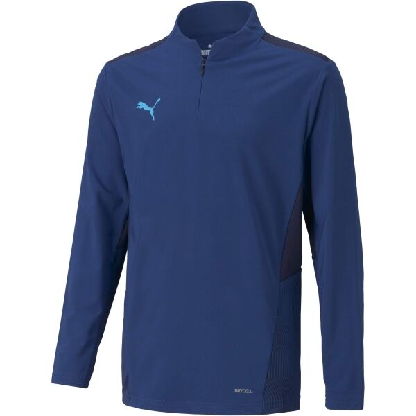 Puma TEAMCUP 1/4 ZIP TOP JR Fiú sportpulóver, kék, méret 164