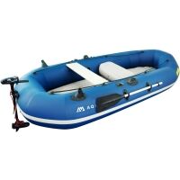 Inflatable raft with a motor
