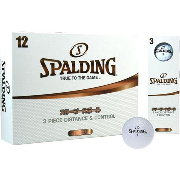 Spalding DISTANCE 3 Pc (12 Pcs) Golfbälle, Weiß, Größe Os