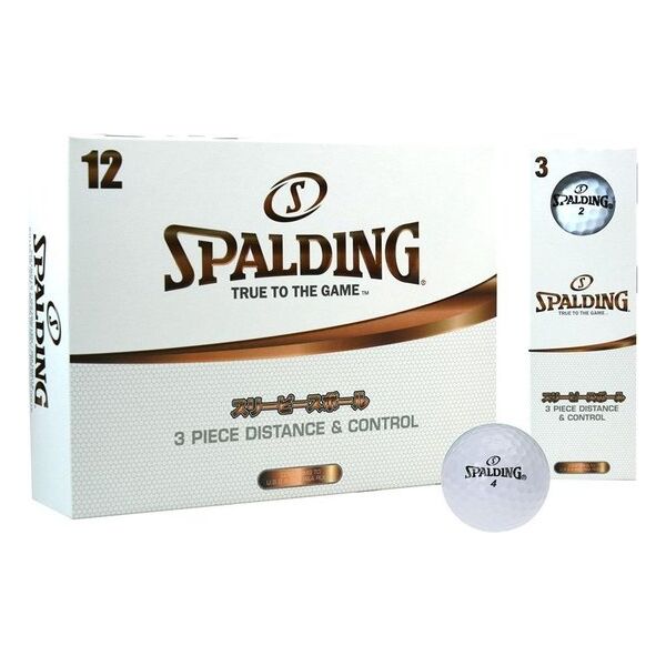 Spalding SPIN 3 Pc (12 Pcs) Golfbälle, Weiß, Größe Os