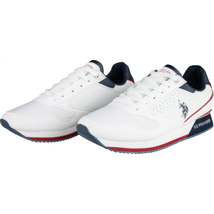 U.S POLO ASSN. - NOBIL003A-WHI - White / Navy / Red - Sneakers, Mens \  U.S. Polo Assn.