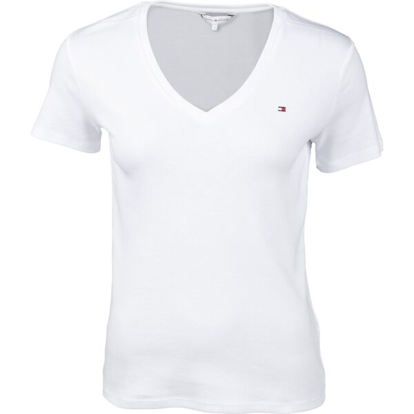 Tommy Hilfiger IM SLIM SOLID V-NK TOP SS Női póló, fehér, méret S