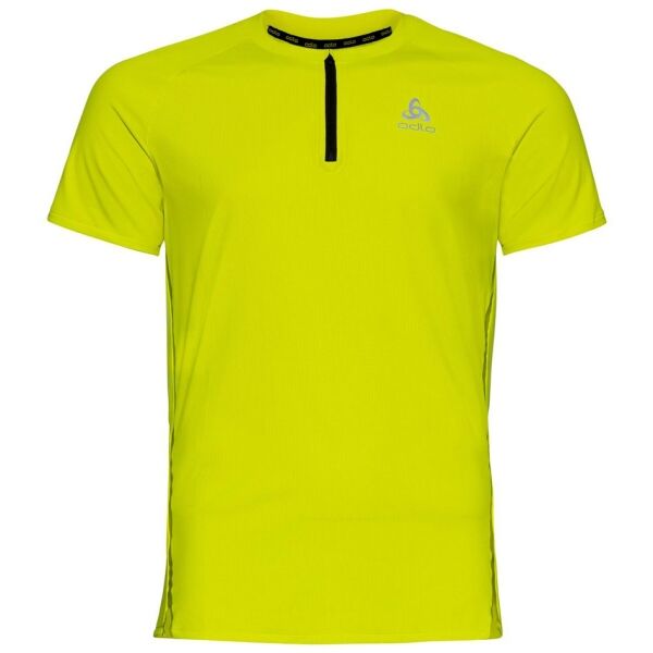 Odlo AXALP TRAIL T-SHIRT CREW NECK S/S 1/2 ZIP Мъжка тениска, жълто, Veľkosť XXL