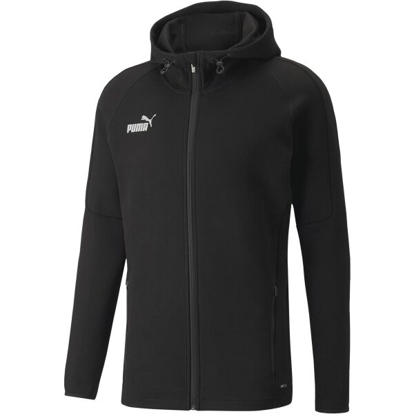 Puma TEAMFINAL CASUALS HOODED Melegítőfelső, fekete, méret M