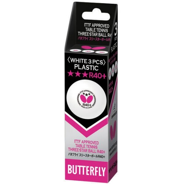 Butterfly R40+ Топчета за тенис на маса, бяло, Veľkosť Os