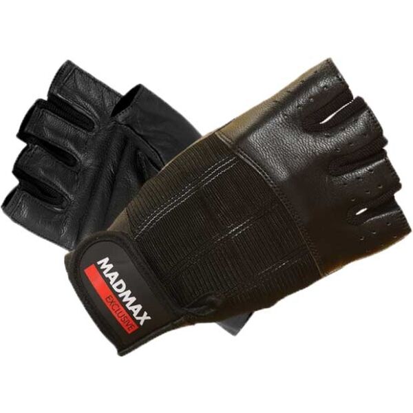 MADMAX CLASIC WHI Fitness Handschuhe, Schwarz, Größe S