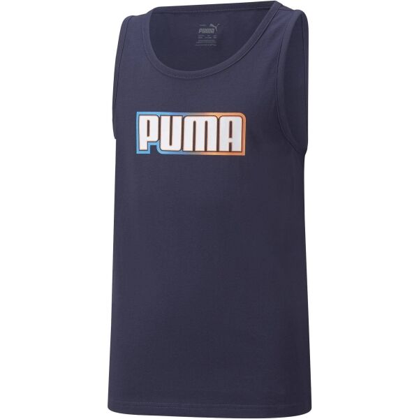 Puma ALPHA SLEEVELESS TEE Детска спортна тениска, тъмносин, Veľkosť 116