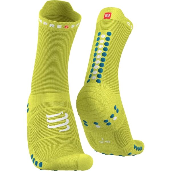 Compressport PRO RACING SOCK V4.0 RUN HIGH Чорапи за бягане, зелено, Veľkosť T3