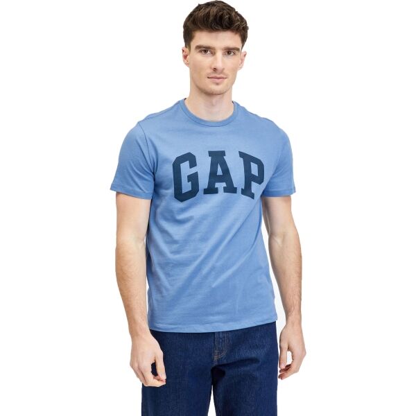 GAP V-BASIC LOGO T Férfi póló, világoskék, méret S