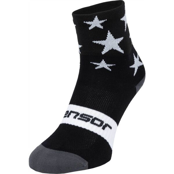 Sensor STARS Kerékpáros zokni, fekete, méret 3-5
