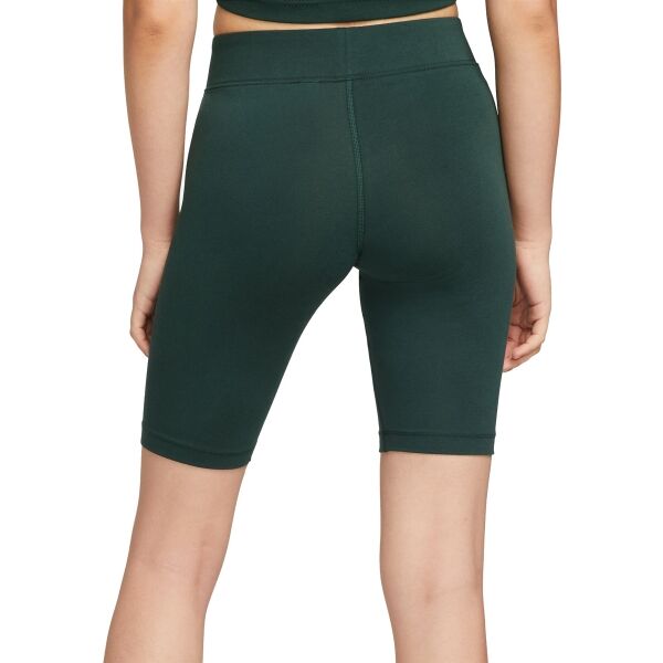 Nike NSW ESSNTL MR BIKER SHORT Дамски къси шорти, тъмнозелено, Veľkosť M