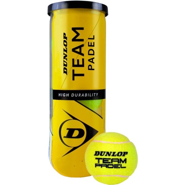 Dunlop TEAM PADEL 3PET Padelball, Gelb, Größe Os