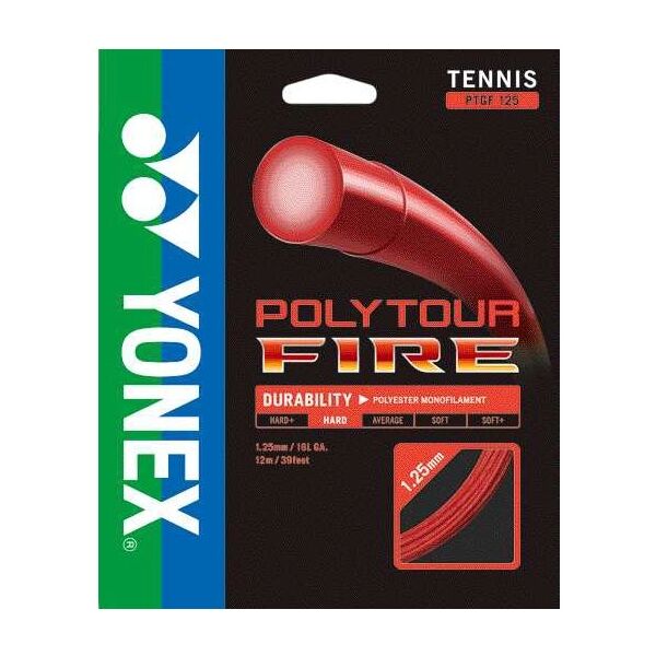 Yonex POLY TOUR FIRE 125 Tennissaiten, Rot, Größe Os
