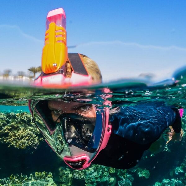 Ocean Reef ARIA QR + CAMERA HOLDER Маска -шнорхел, розово, Veľkosť M/L