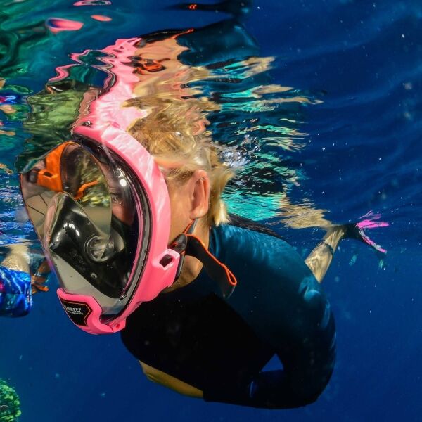 Ocean Reef ARIA QR + CAMERA HOLDER Schnorchelmaske, Rosa, Größe M/L
