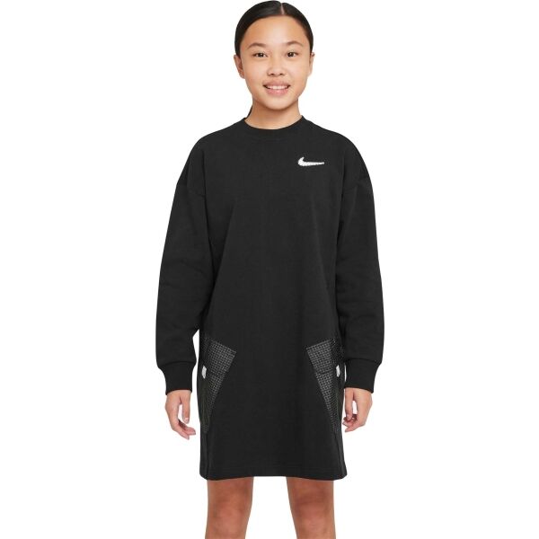 Nike NSW DRESS OP Mädchenkleid, Schwarz, Größe XL