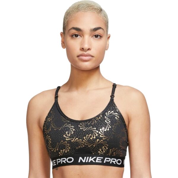 Nike NP DF INDYST RPY SPARKLE BRA Дамски спортен сутиен, черно, Veľkosť L