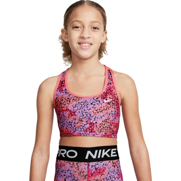 Nike G NK DF SWOOSH AOP REV BRA Спортен сутиен за момичета, розово, размер